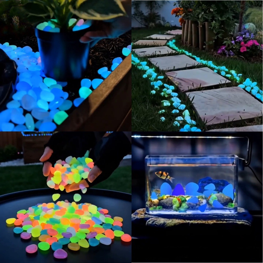 Aquarium For Planted Tank - Karanlıkta Parlayan Renkli Taşlar, Bahçe Taşları,