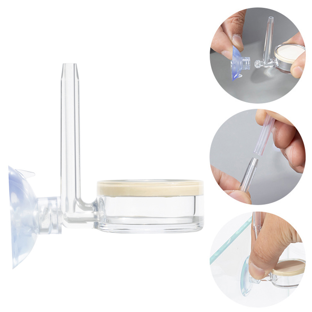Glass Co2 Drop Checker - Akvaryum Bitkileri için 1PC Difüzör, Vantuzlu